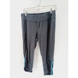 Jockey Capri Leggings Women's Large Gray Pull-On Cotton Blend Activewear Stretch